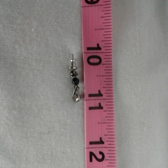 Vintage Triple Strand Black Wire Crystal Beaded Necklace With Earrings Set - Picture 9 of 9